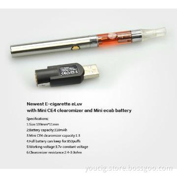 2013 wholesale e cigarette colorful Eluv 300mah with ce4 mini ego kit